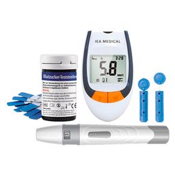 IEA Medical Blutzuckermessgerät mit Lanzetten und Teststreifen