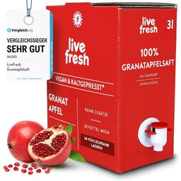 LiveFresh Granatapfelsaft – 100% Direktsaft Granatapfel – Kaltgepresst*