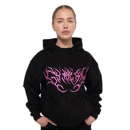 GymBeam Hoodie Damen oversize mit Kapuze und Taschen in Schwarz