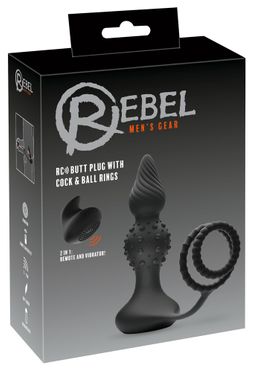 Rebel - RC Butt Plug with Cock & Ball Rings