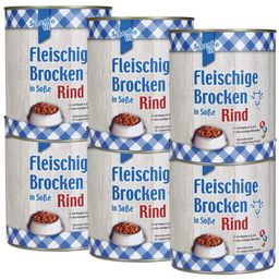 Schecker Nassfutter - fleischige Brocken in Soße - Rind