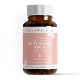 InnoNature Haut Haare Nägel 60 Kapsel | mit Bambus, Brennnessel, Hyaluronsäure, Biotin und Zink