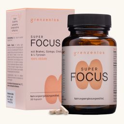grenzenlos® SUPER FOCUS 13-in-1 Konzentration Komplex | Cholin, L-Tyrosin & Ginkgo | OHNE Koffein