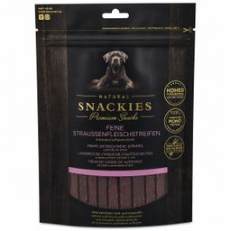 SNACKIES Feine Straussenfleischstreifen - Single-Protein Snack für Hunde