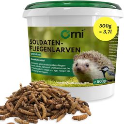 Orni Soldatenfliegenlarven getrocknet | Insektenfutter für Wildvögel, Igel, Reptilien & Eichhörnchen