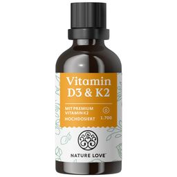 NATURE LOVE® Vitamin D3/K2 (50ml) - K2VITAL® 99,7% all-trans - 1000I.E. Vit D & 20µg Vit K2/Tropfen