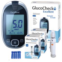 GlucoCheck Excellent Messgerät (mmol/L) + 110 Teststreifen