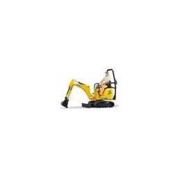 Bruder, MikroBagger 8010CTS und Bauarbeiter 62002, Profi, 13,5x6,3x13,5 cm, Gelb, 2 Teile