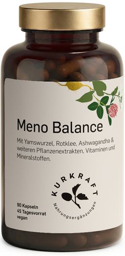 Kurkraft© Meno Balance – Yamswurzel, Rotklee & Ashwagandha – 90 Kapseln – 45 Tage