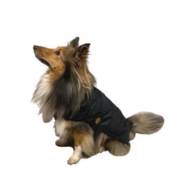 Fashion Dog Hunde-Regenmantel mit Fleecefutter - Schwarz - 70 cm