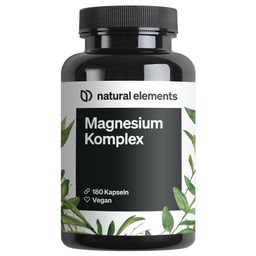 natural elements Magnesium Komplex – 5 hochwertige Verbindungen – 400mg elementares Magnesium/Tag