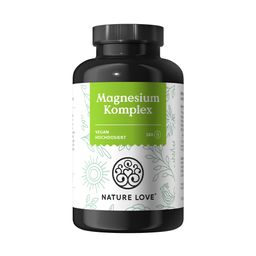 NATURE LOVE® Magnesium Komplex - 180 Kapseln - 400mg elementares Magnesium/Tagesdosis