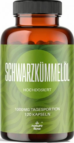 Nature Flow Schwarzkümmelöl Kapseln Hochdosiert - 120 Kapseln - 60 Tage Vorrat