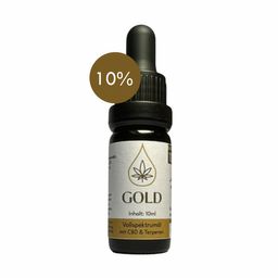 CBD Öl Gold für Menschen - Vollspektrumöl mit 10% CBD Anteil, Premiumöl, Aromaöl, Laborgeprüft