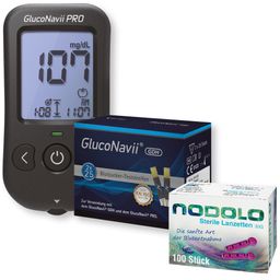 Gluconavii Pro Blutzuckermessgerät - Kombiset mit Teststeifen und Lanzetten (mg/dL)