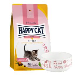 Happy Cat Young Kitten Land-Geflügel plus Futternapf für Katzen