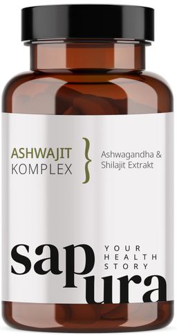 Shilajit Kapseln mit Ashwagandha | Reichhaltig an Fulvinsäure & Huminsäure | 120 Kapseln | ASHWAJIT