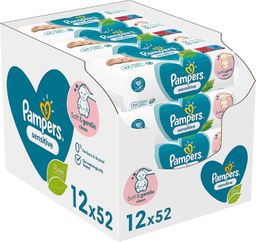 Pampers Sensitive Baby-Feuchttücher, 12 Packungen = 624 Feuchttücher