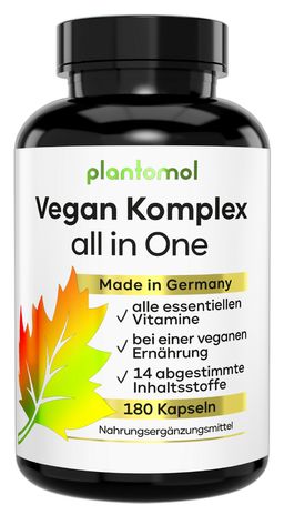 plantomol® Vegan All In One - 6 Monatsvorrat mit Spurenelementen Vitaminen A bis Z & Mineralstoffen