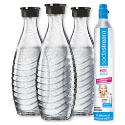 SodaStream Reservezylinder + 3 x Glaskaraffe