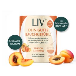 LIV Darmkur | Pfirsich Aprikose aus ganzen Früchten, mit Bakterienkulturen und Ashwagandha KSM-66®
