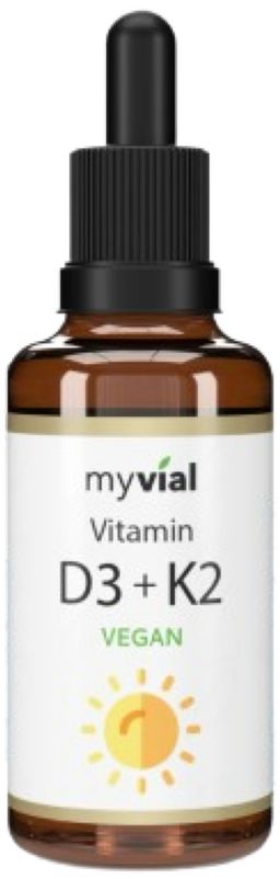 myvial® Vitamin D3 K2 Tropfen 1000 I.E. hochdosiert MCT Öl vegan bioverfügbar Knochen Immunsystem