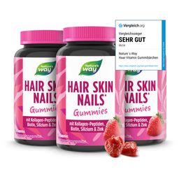 Hair Skin Nails Gummies I 4in1 mit 2500 µg Biotin, Zink, Kollagen, Silizium I Erdbeer-Geschmack I...