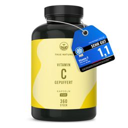 Vitamin C gepuffert Testsieger - Vitamin C 1000mg hochdosiert - bis zu 1 Jahr Vorrat - TRUE NATURE®