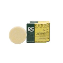 R5 Festes Dusch-Shampoo Kinder 2 Stück, natürlichen Ursprungs, Duft Crème Caramel und Vanille