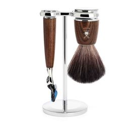 Mühle Shaving Rasurkultur Rasierset Esche - Rasierer + Pinsel + Halter