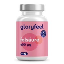 gloryfeel® Folsäure - 400 Tabletten (13 Monate) - 400µg reine Folsäure pro Tablette