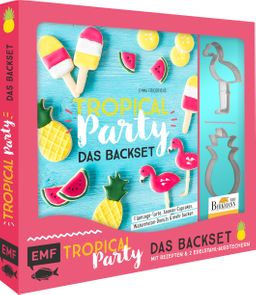 Tropical Party - das Backset mit Rezepten und Ananas- und Flamingo-Ausstecher aus Edelstahl - Lim...