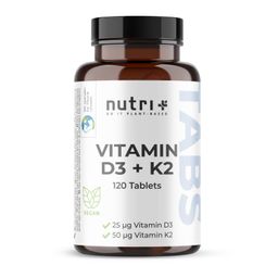 nutri+ Vitamin D3 K2 Tabletten Depot - vegan und hochdosiert