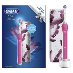 Oral-B Pro 1 750 Pink Design Edition mit Reiseetui Elektrische Zahnbürste