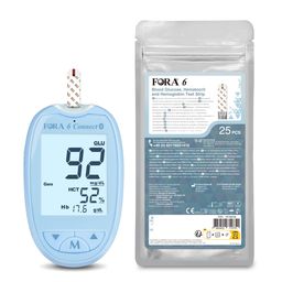 FORA 6 - Blutzucker-, Hämatokrit- und Hämoglobin-Messgerät - mg/dl - Blau