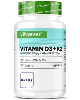 Vit4ever Vitamin D3 10.000 I.E. + Vitamin K2 200 mcg