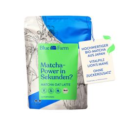 Blue Farm Matcha Oat Latte mit Vitalpilz Lion's Mane (bio)