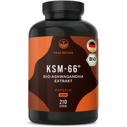 Bio Ashwagandha KSM-66® Kapseln – 30mg Withanolide - Premium Markenrohstoff aus Indien, TRUE NATURE®