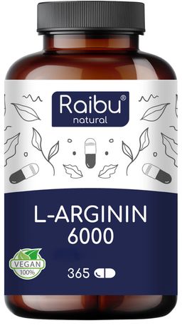 L-Arginin Kapseln hochdosiert, 365 St, hergestellt und laborgeprüft in Deutschland - RAIBU