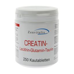 Zenvitalis Creatin Lecithin Glutamin Taurin - 250 Kautabletten - Mit 3g Creatin Monohydrat pro Tag
