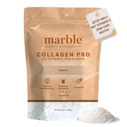 marble© Collagen Pro Geschmacksneutral – Reines Weidekollagen mit Vitamin C, Zink & Biotin