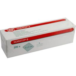 NOBA Nobatop 8 unsterile Vliesstoffkompressen 4-lagig 200 Stück 5 x 5 cm