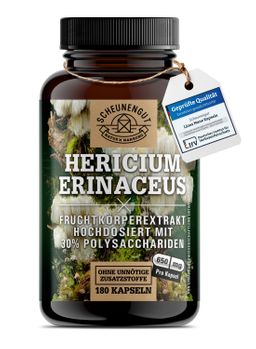 Scheunengut® Lions Mane | hochdosierter Hericium Erinaceus Extrakt 30:1 | 30% Polysaccharide