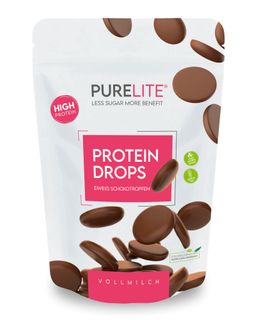 PURELITE Schoko Protein Drops Vollmilch - zuckerreduzierte vegetarische Schokodrops