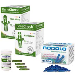 BeneCheck Harnsäure Teststreifen und Lanzetten