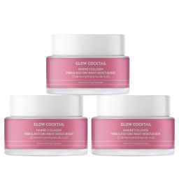 Glow Cocktail Marine Collagen Straffende und Regenerierende Nachtcreme-Trio