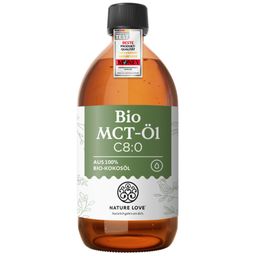 NATURE LOVE® Bio MCT-Öl C8 – 500ml für deine Keto Diät – aus 100% Bio-Kokosöl – Ketogene Ernährung