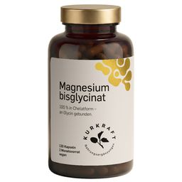 Kurkraft Magnesium Bisglycinat Kapseln vegan – 200 mg Magnesium (Glycinat) pro Tag – ohne Oxid