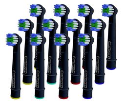 OneBuy24 - Aufsteckbürsten schwarz kompatibel mit vielen Oral-B elektrischen Zahnbürsten