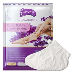 ALIVER Fußmaske Fußpflege Fußpeeling gegen Hornhaut Socken Lavendel